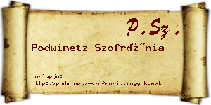 Podwinetz Szofrónia névjegykártya